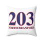 203 North Branford Red White & Blue  Sherpa Fleece Blanket Spun Polyester Square Pillow