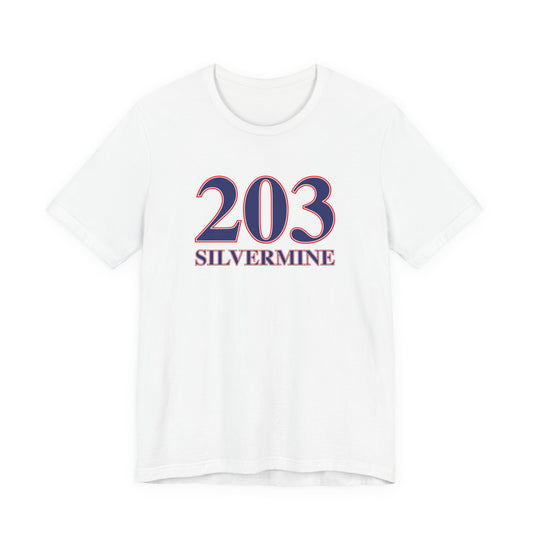203 Silvermine Red, White & Blue Unisex Jersey Short Sleeve T-Shirt