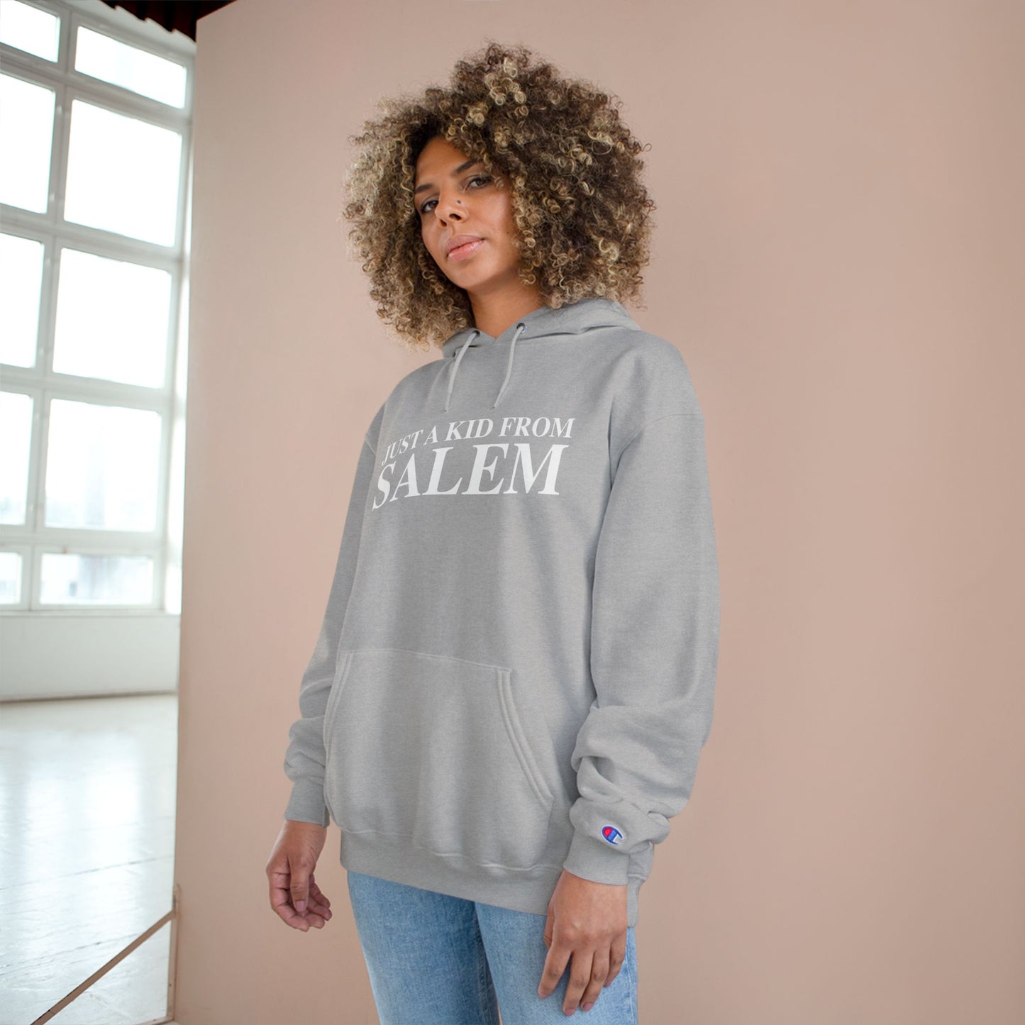 Just a kid from Salem Champion Hoodie