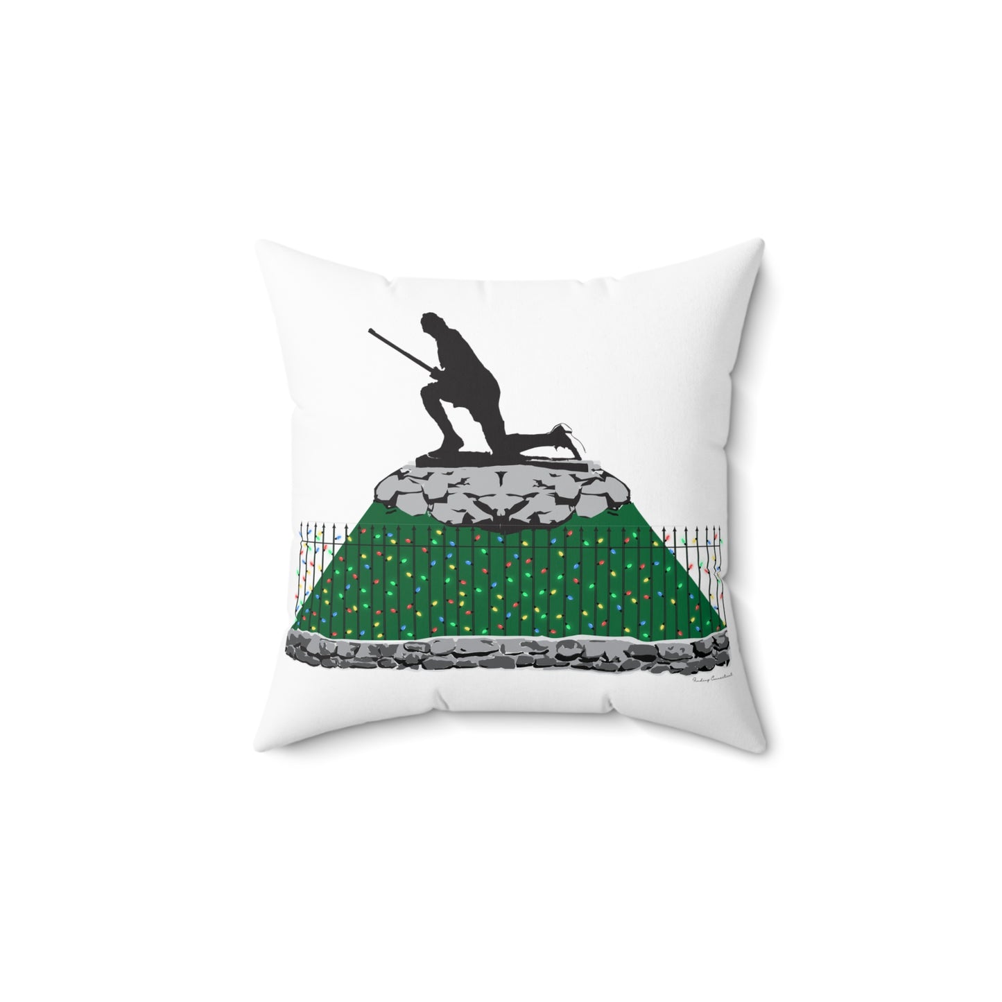 Minuteman Holiday Lights Spun Polyester Square Pillow