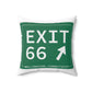 Vintage Exit 66 WCP Sign Spun Polyester Square Pillow