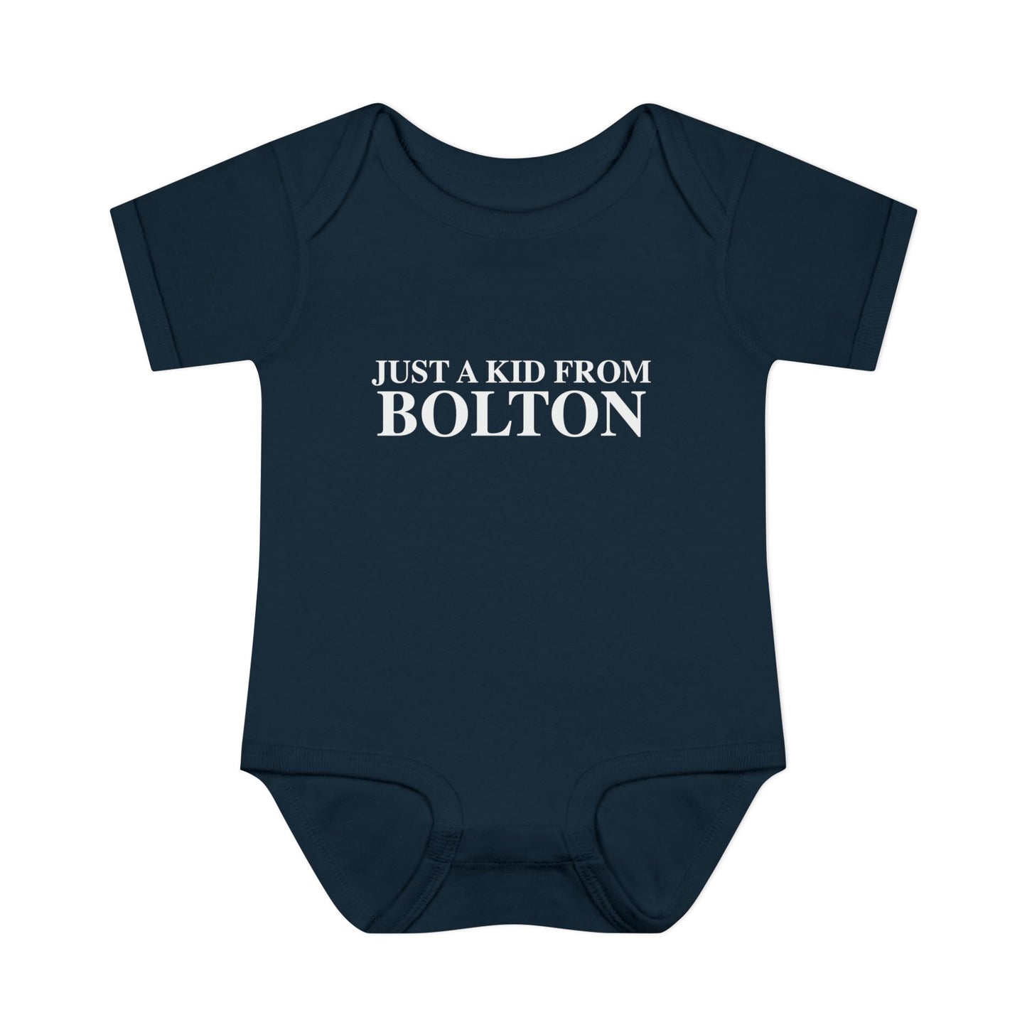 Just a kid from Bolton Infant Baby Rib Bodysuit