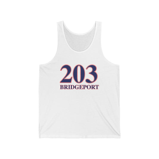 203 Bridgeport Red, White & Blue  Unisex Jersey Tank Top