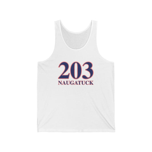 203 Naugatuck Red White & Blue Unisex Jersey Tank Top