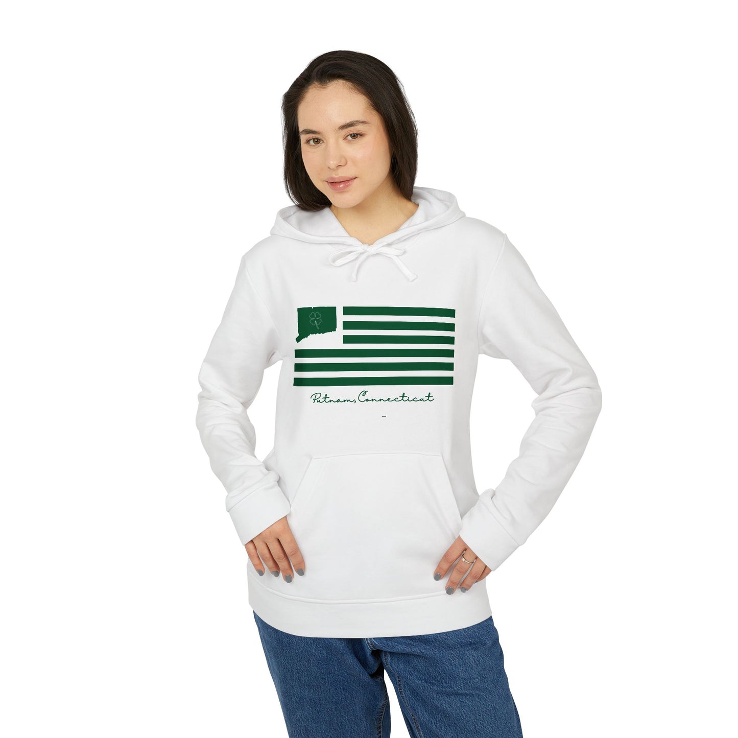 Putnam Connecticut St. Patrick’s Day Flag adidas Unisex Fleece Hoodie