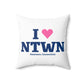 I Heart NTWN Spun Polyester Square Pillow
