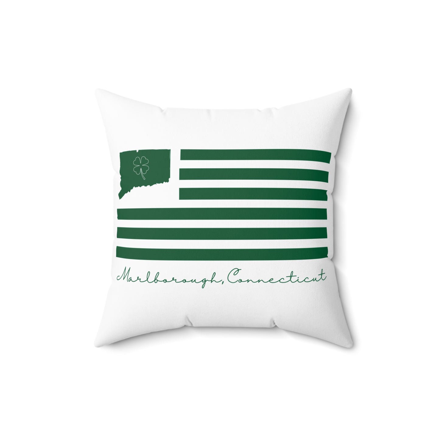 Marlborough Connecticut St. Patrick’s Day Flag Spun Polyester Square Pillow