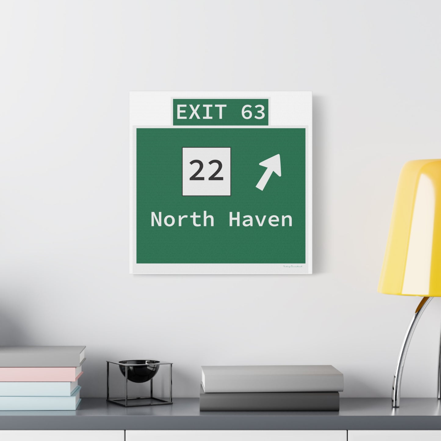 Vintage WCP Exit 63 Sign Matte Canvas, Stretched, 1.25"