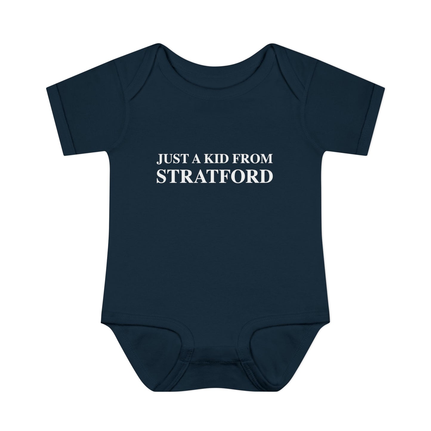 Just a kid from Stratford Infant Baby Rib Bodysuit