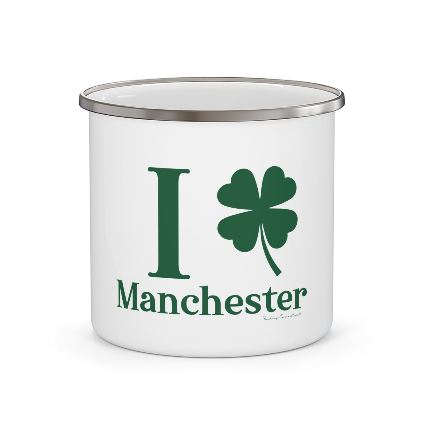 I Clover Manchester Enamel Camping Mug