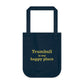 Trumbull Is My Happy Place Organic Canvas Tote Bag