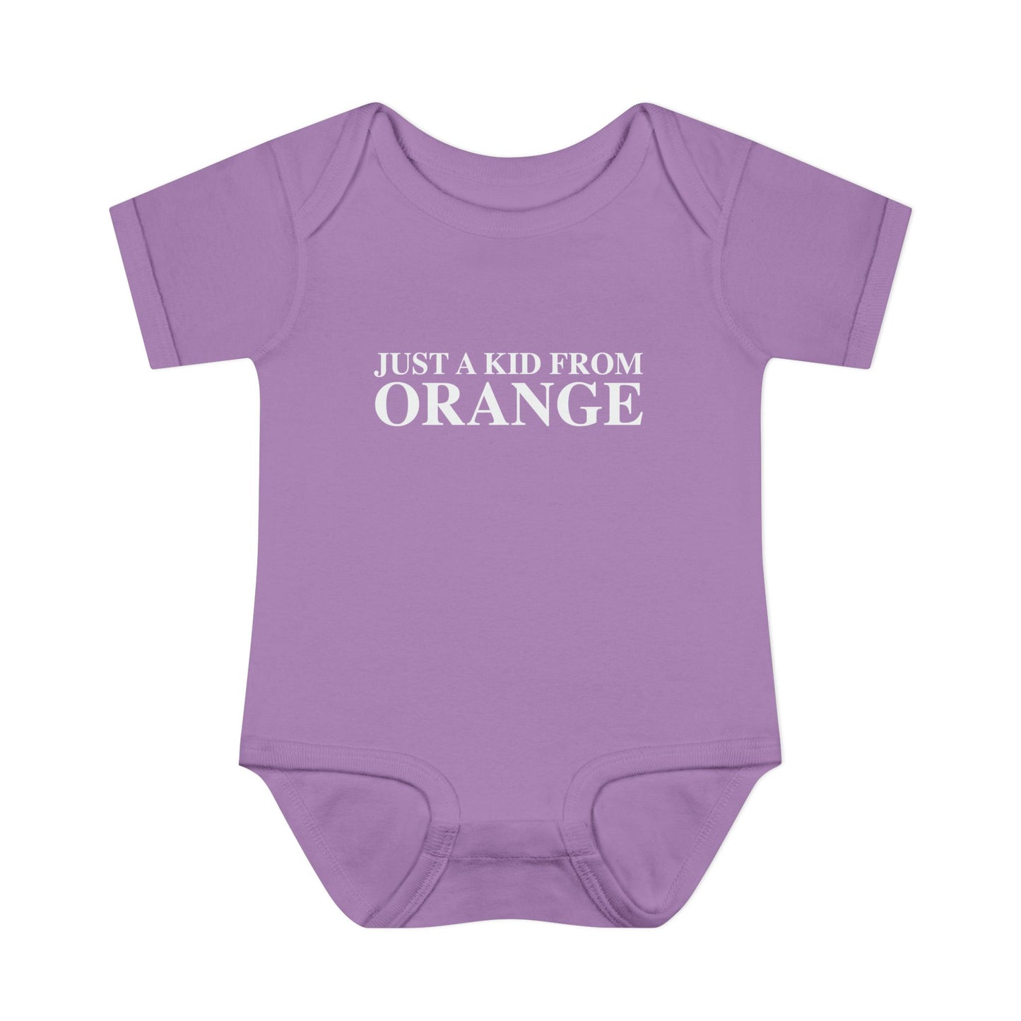 Just a kid from Orange Infant Baby Rib Bodysuit