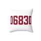 06830 - Greenwich Connecticut Zip Code  Spun Polyester Square Pillow