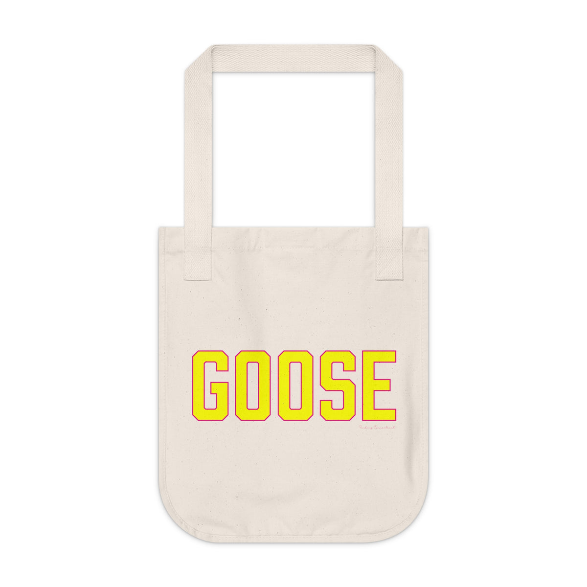 Goose Zip Code - Yellow & Pink Organic Canvas Tote Bag