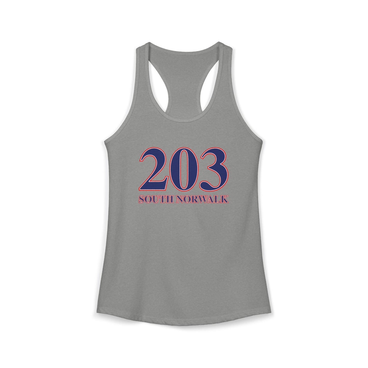203 South Norwalk Red, White & Blue Women's Ideal Racerback Tank Top