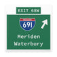 Vintage WCP Exit 68W Matte Canvas, Stretched, 1.25"