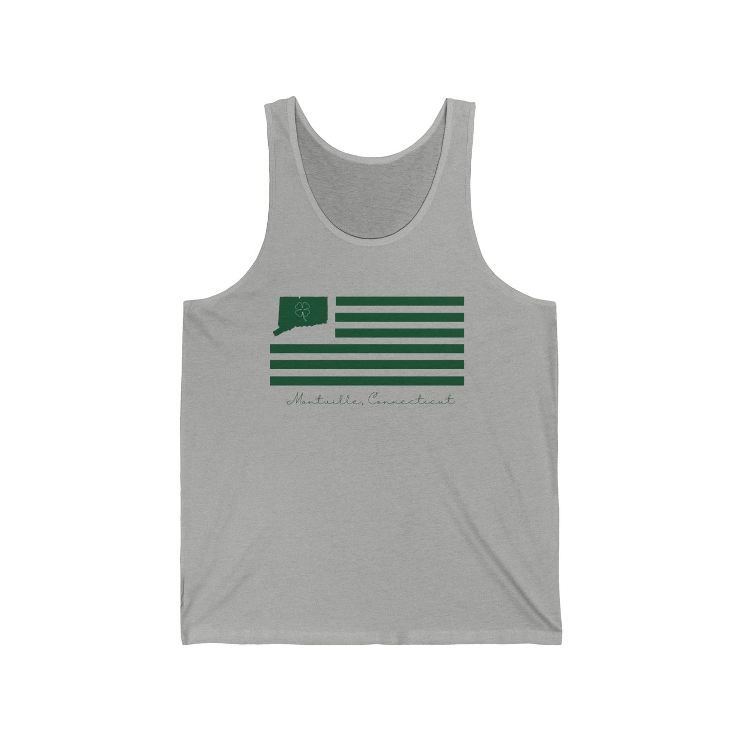 Montville Connecticut St Patrick’s Day Flag Unisex Jersey Tank Top