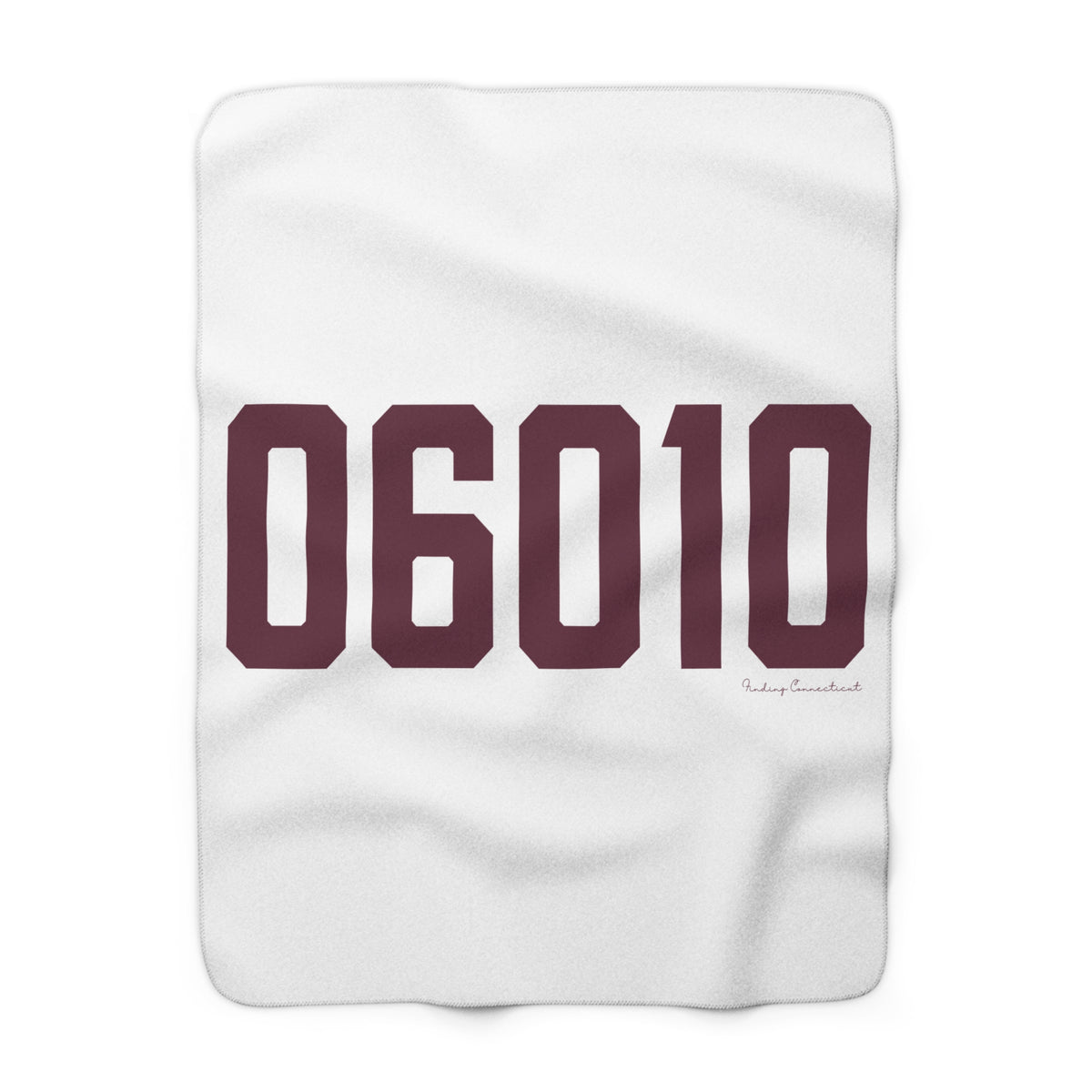 06010 Bristol Connecticut Zip Code Sherpa  Fleece Blanket