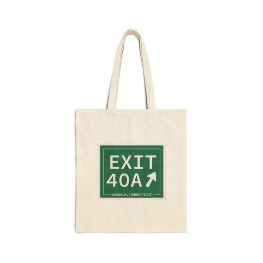 Vintage Exit 40A Merritt Parkway Sign Cotton Canvas Tote Bag