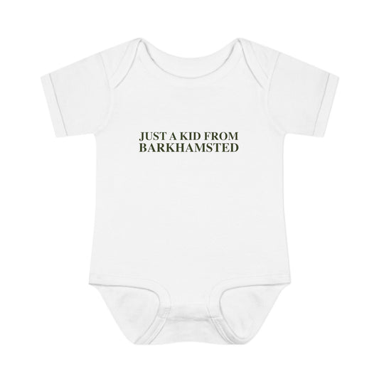 Just a kid from Barkhamsted Infant Baby Rib Bodysuit
