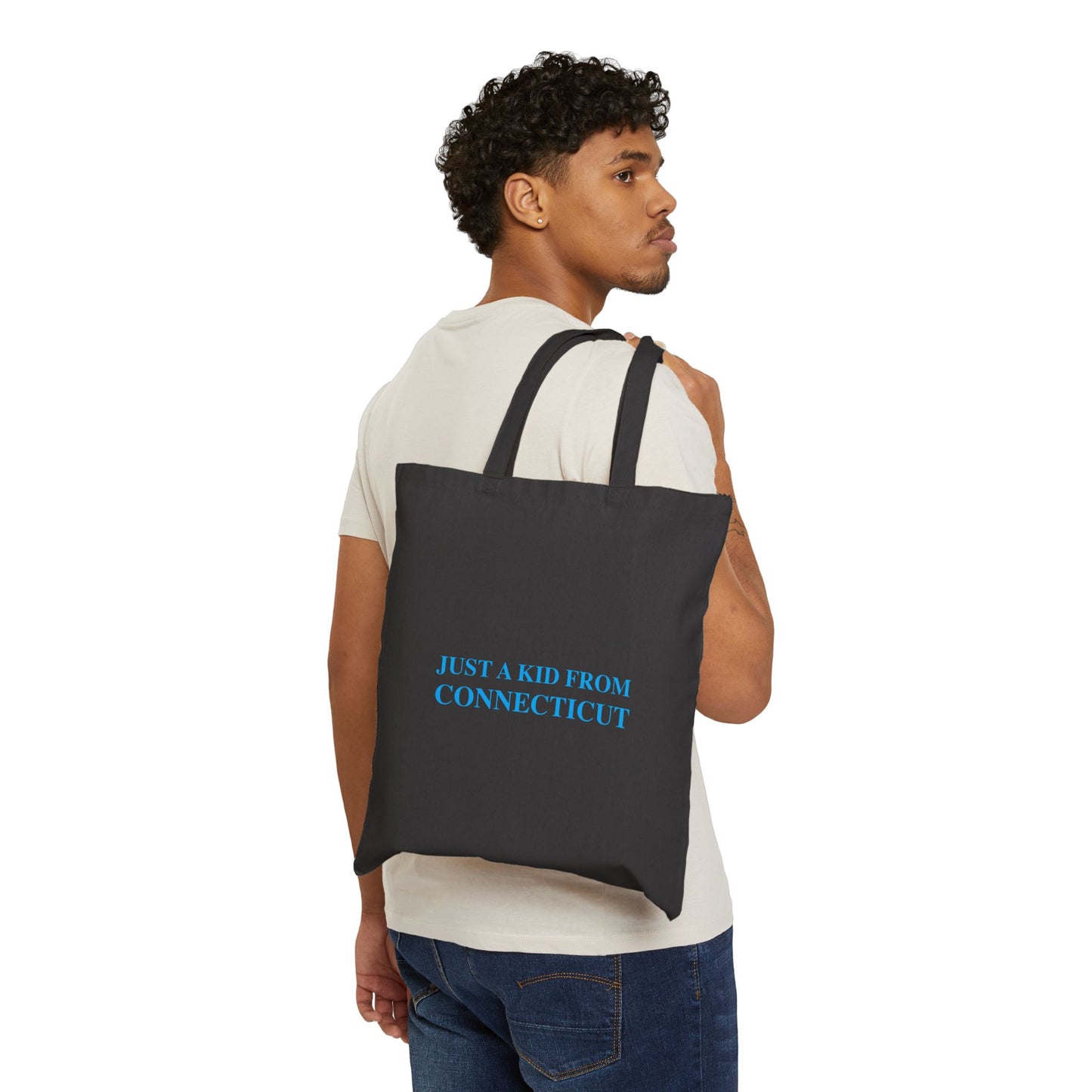 Just a kid from Connecticut Cotton Canvas Tote Bag