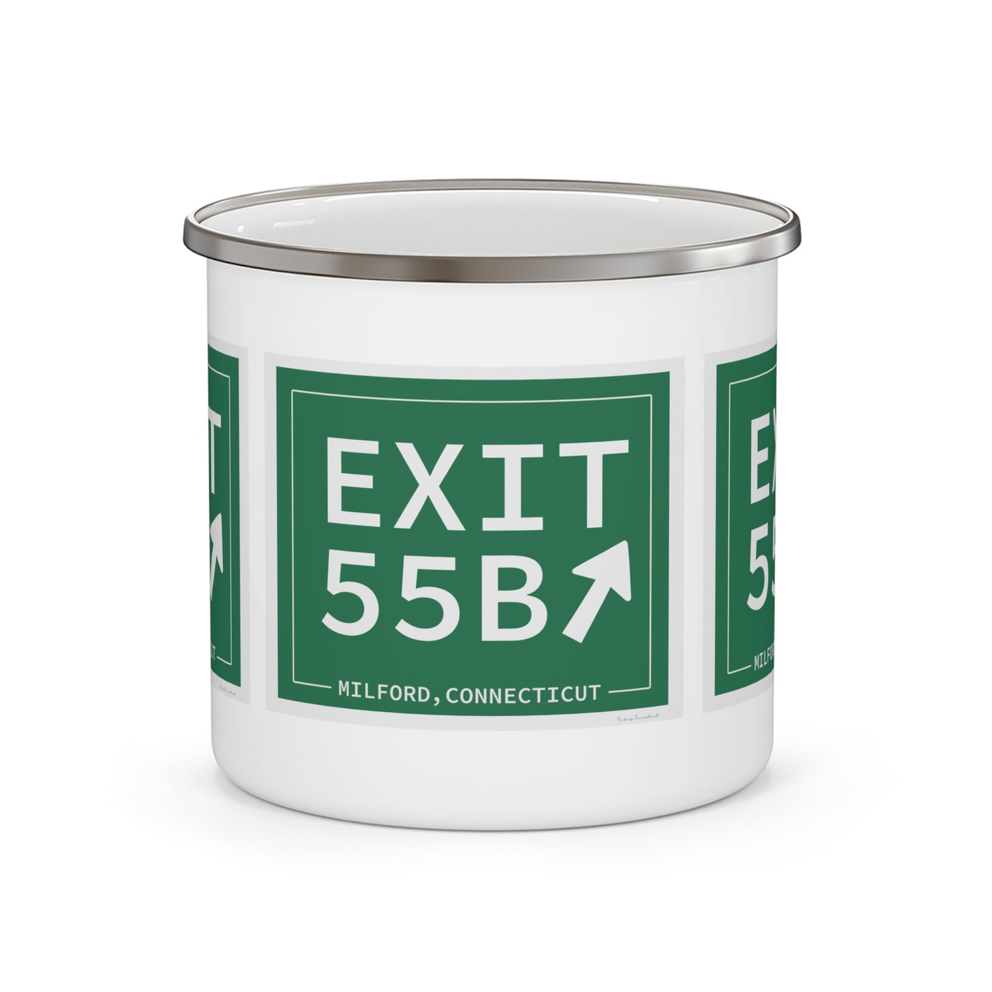 Vintage Exit 55B WCP Sign Enamel Camping Mug