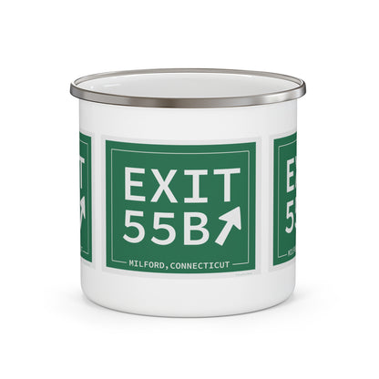 Vintage Exit 55B WCP Sign Enamel Camping Mug
