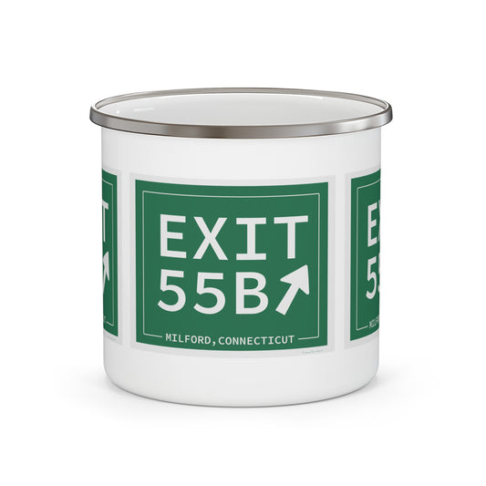 Vintage Exit 55B WCP Sign Enamel Camping Mug
