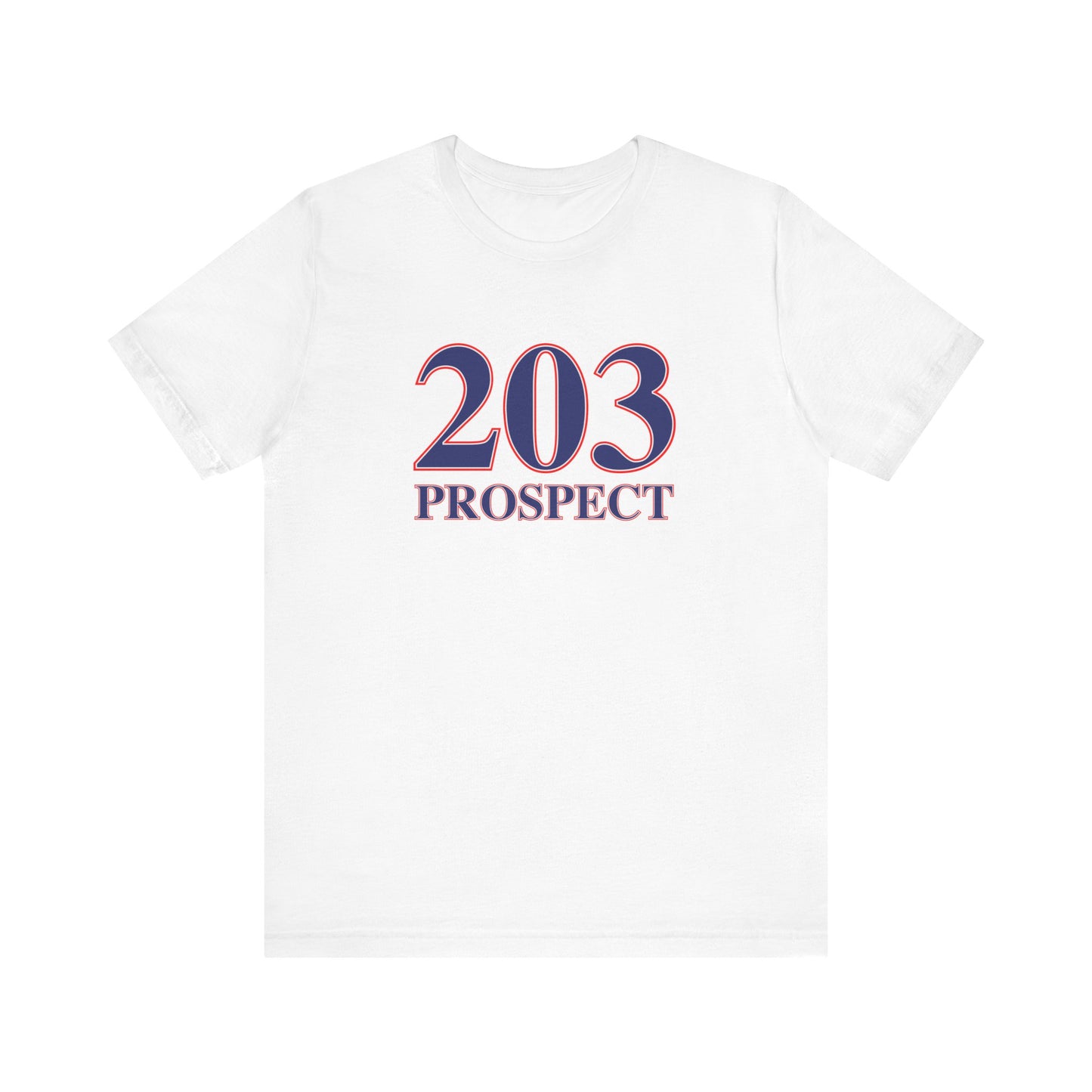 203 Prospect Red White & Blue Unisex Jersey Short Sleeve T-Shirt