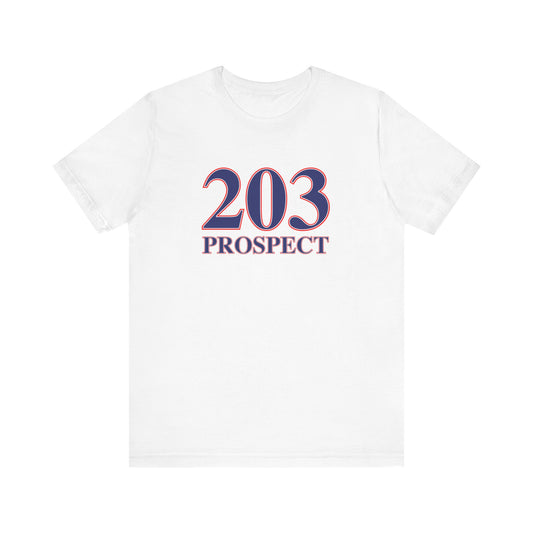 203 Prospect Red White & Blue Unisex Jersey Short Sleeve T-Shirt