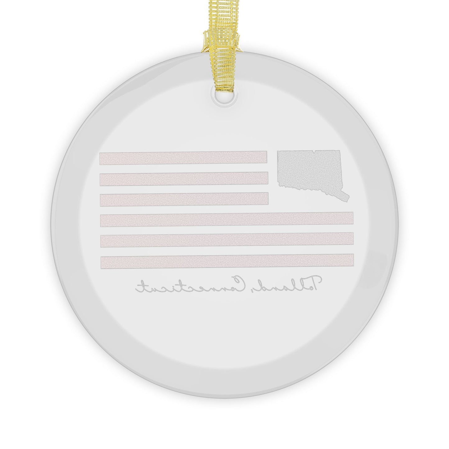 Tolland Connecticut Flag Glass Ornaments