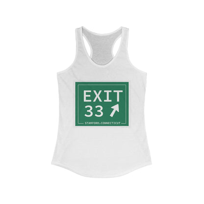 Vintage Exit 33 Merritt Parkway Sign Women's Ideal Racerback Tank Top