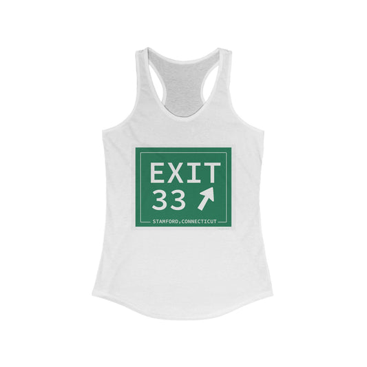 Vintage Exit 33 Merritt Parkway Sign Women's Ideal Racerback Tank Top