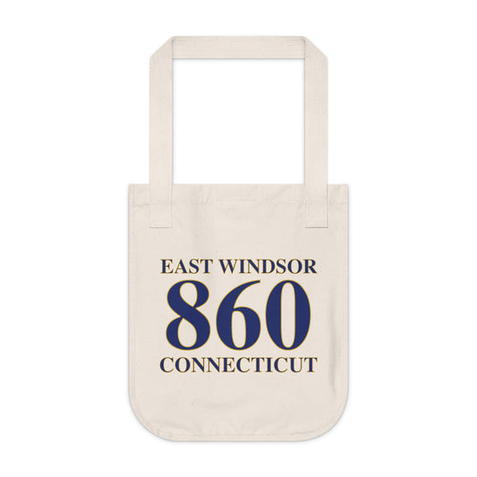 East Windsor 860 Connecticut Organic Canvas Tote Bag