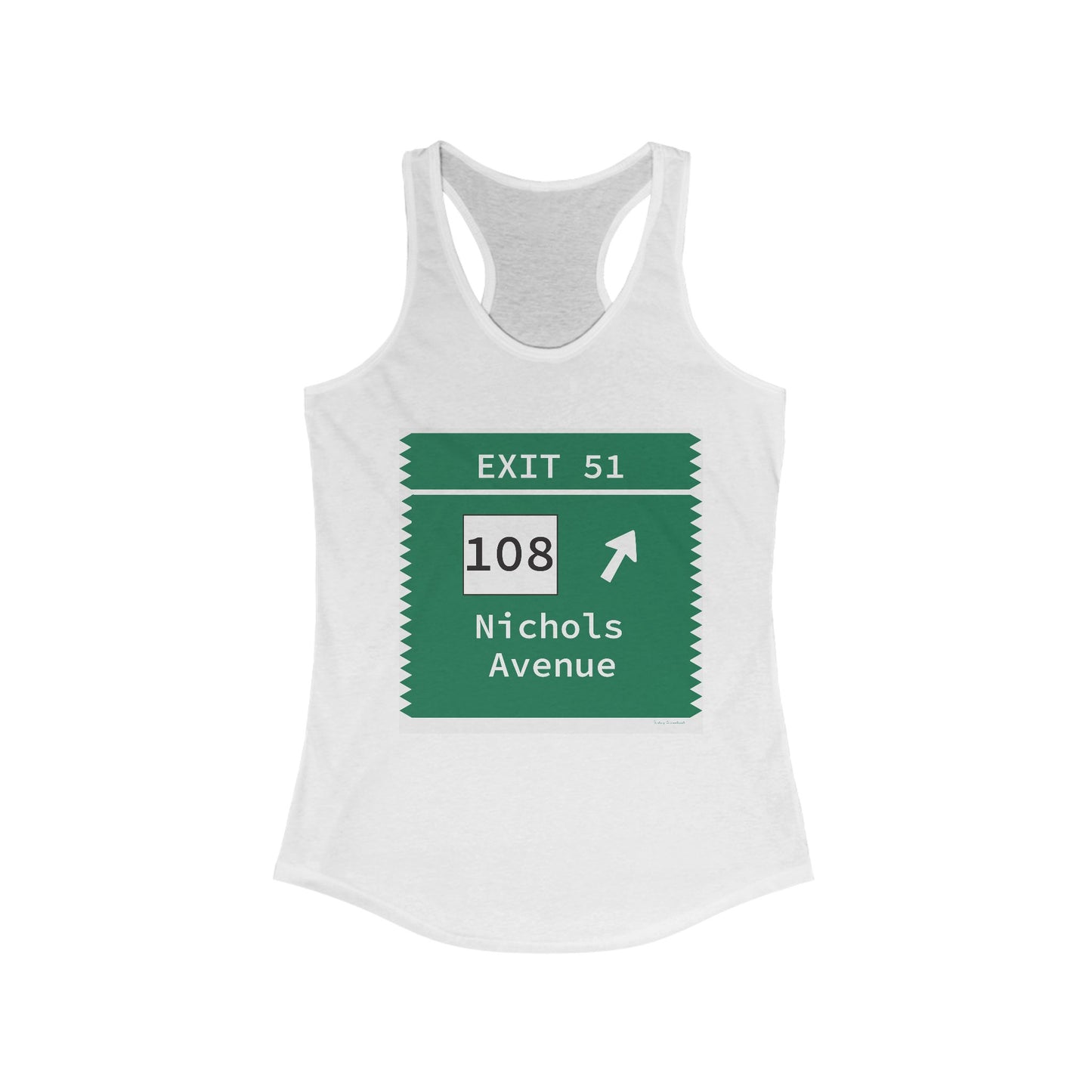 Vintage Merritt Parkway Exit 51 Sign Women's Ideal Racerback Tank Top