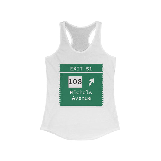 Vintage Merritt Parkway Exit 51 Sign Women's Ideal Racerback Tank Top