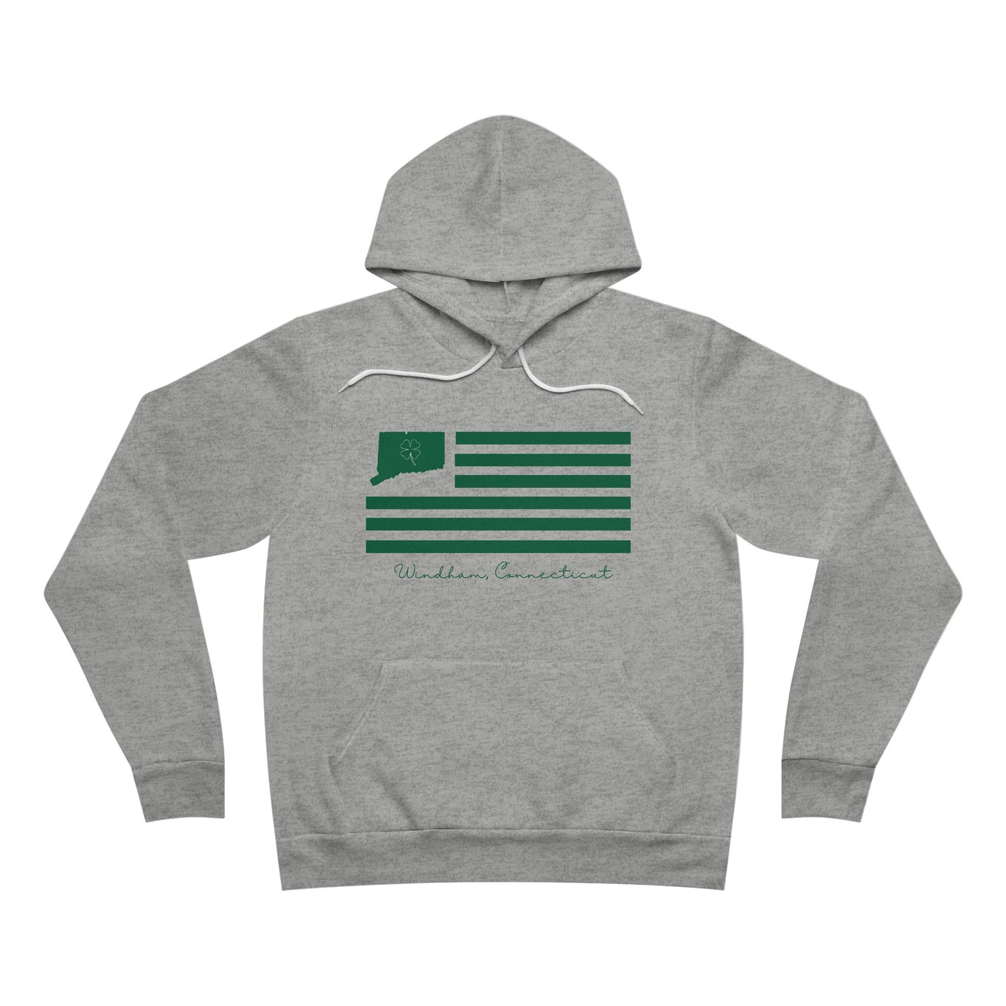 Windham Connecticut St Patrick’s Day Flag Unisex Sponge Fleece Pullover Hoodie