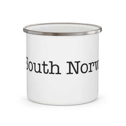 I Heart South Norwalk. Enamel Camping Mug
