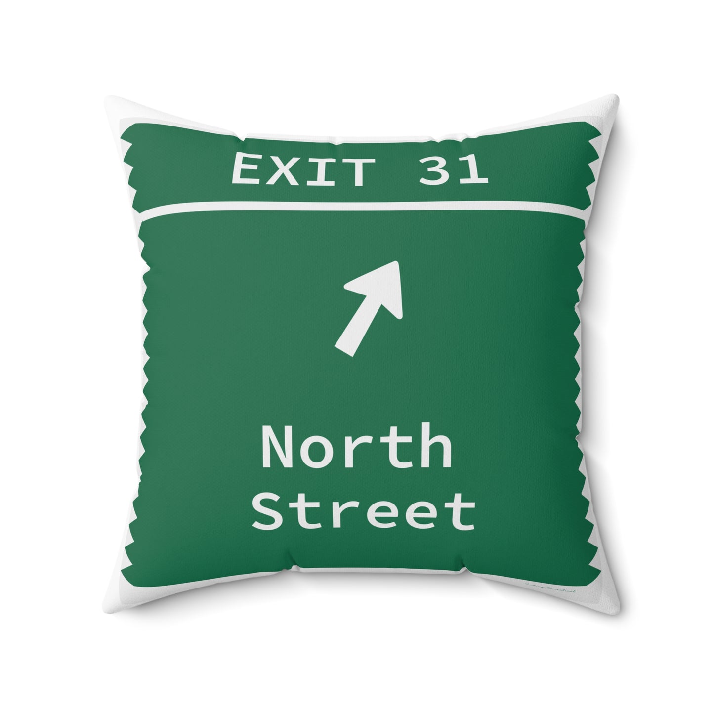 Vintage Merritt Parkway Exit 31 Sign Spun Polyester Square Pillow