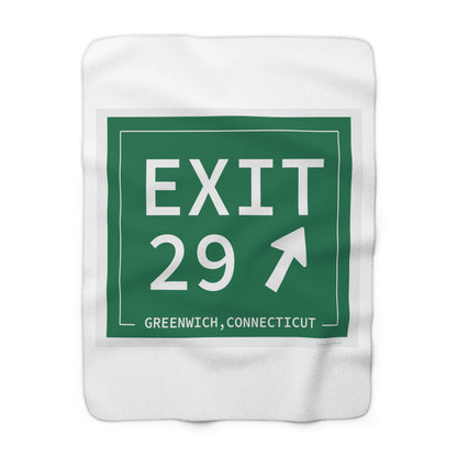 Vintage Exit 29 Merritt Parkway Sign Sherpa Fleece Blanket