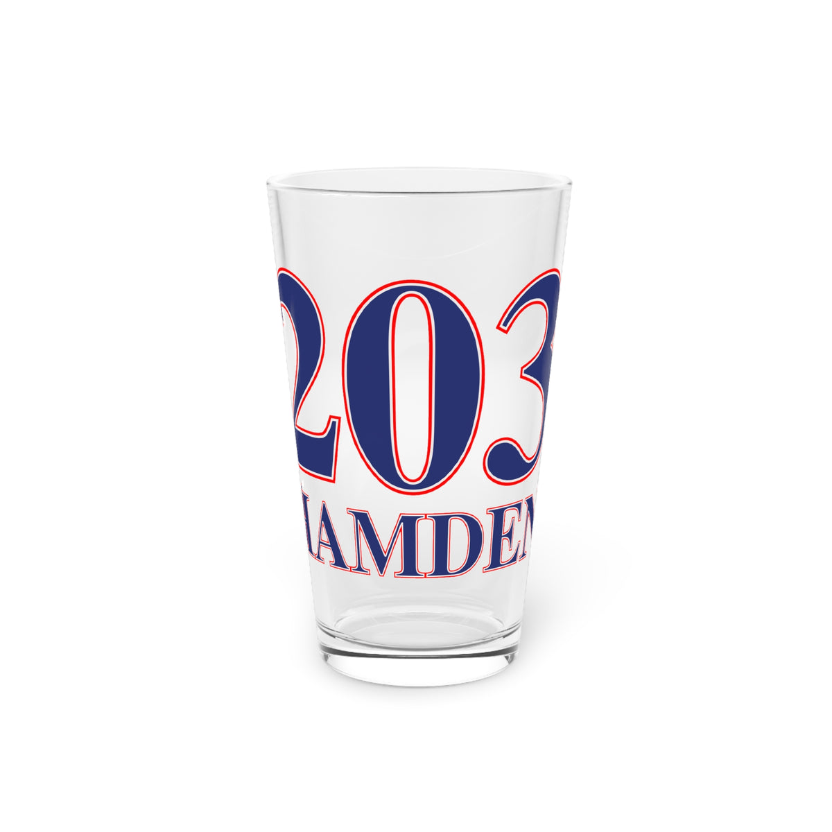 Hamden Red, White & Blue Pint Glass, 16oz