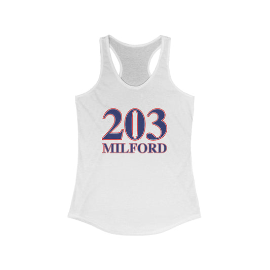 203 Milford Red White & Blue Women's Ideal Racerback Tank Top