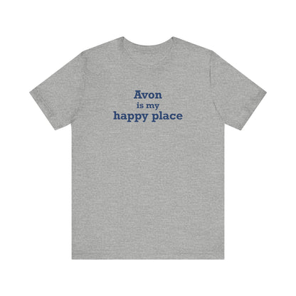 Avon is My Happy Place Unisex Jersey Short Sleeve T-Shirt