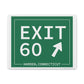 Vintage Exit 60 WCP Sign  Matte Canvas, Stretched, 1.25"