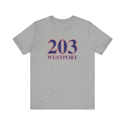 203 Westport Red White & Blue Unisex Jersey Short Sleeve T-Shirt