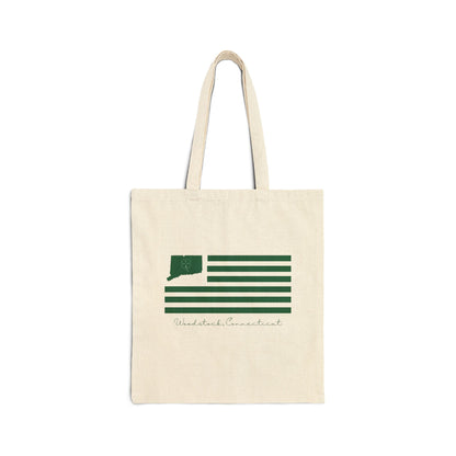 Woodstock Connecticut St. Patrick’s Day Flag Cotton Canvas Tote Bag