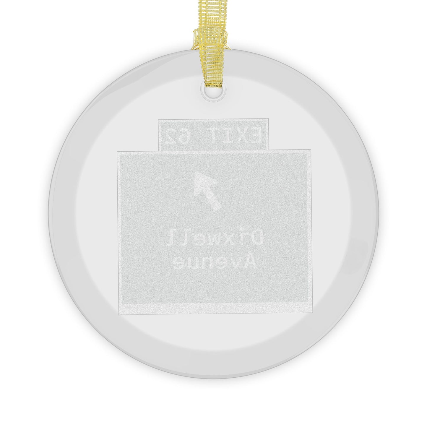 Vintage WCP Exit 62 Sign Glass Ornaments