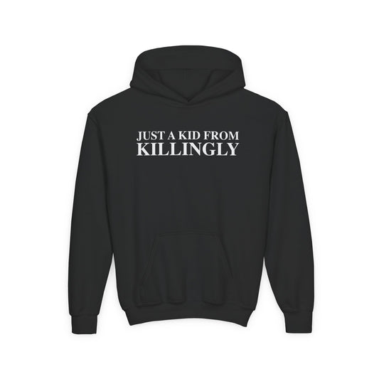Just a kid from Killingly Youth Heavy Blend Hooded Sweatshirt
