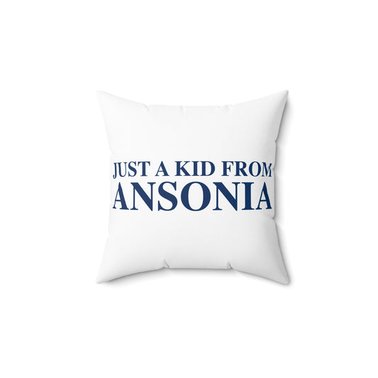 Just a kid from Ansonia Polyester Square Pillow