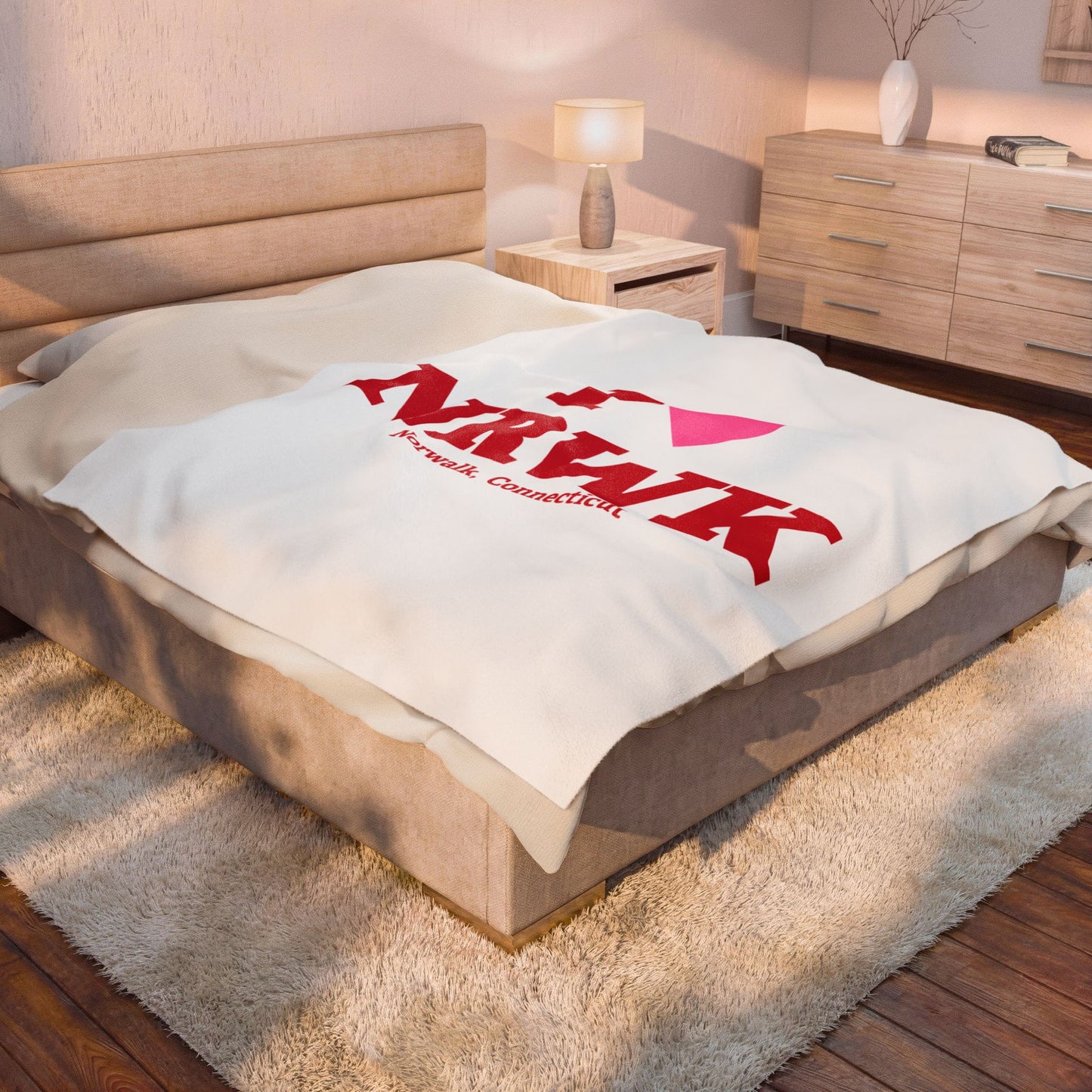 I Heart NRWK Velveteen Plush Blanket